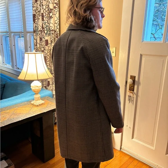 J. Crew Men's Black and Gray Trench Coat - Picture 3 of 8